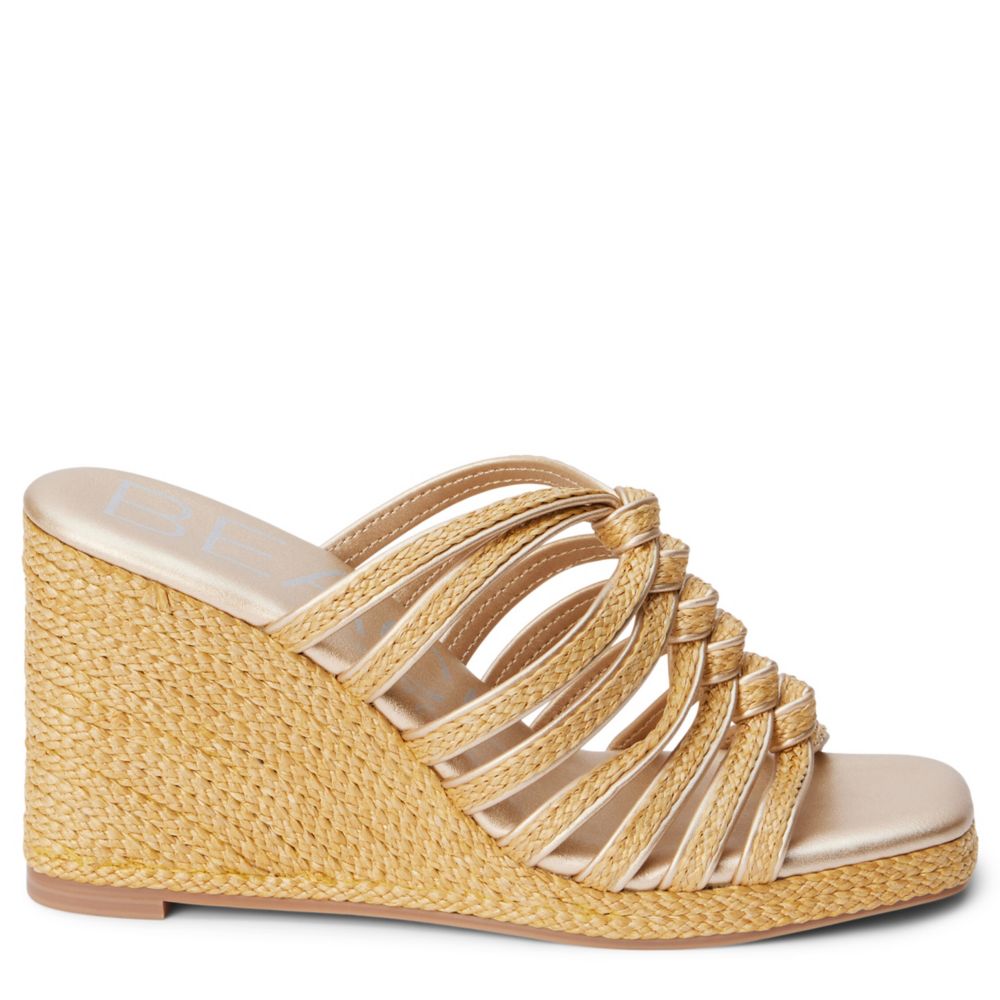 Beach Womens Laney Wedge Raffia