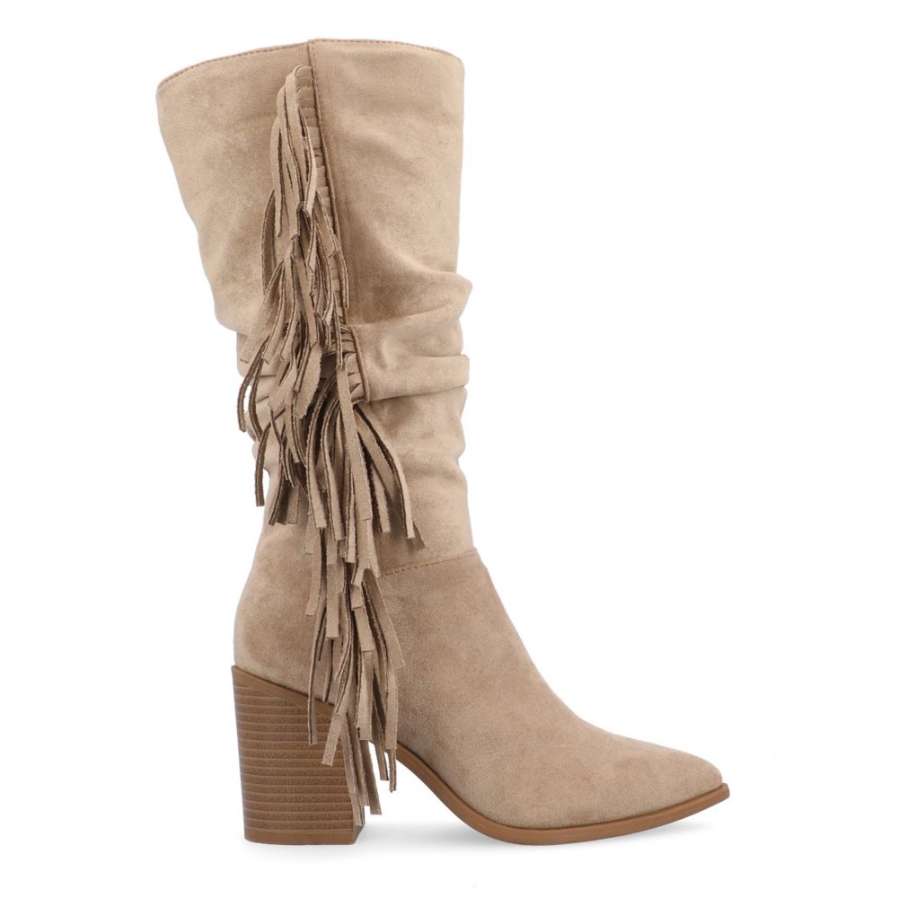 Journee Collection Womens Hartly Fringed Extra Wide Calf  Dress Boot