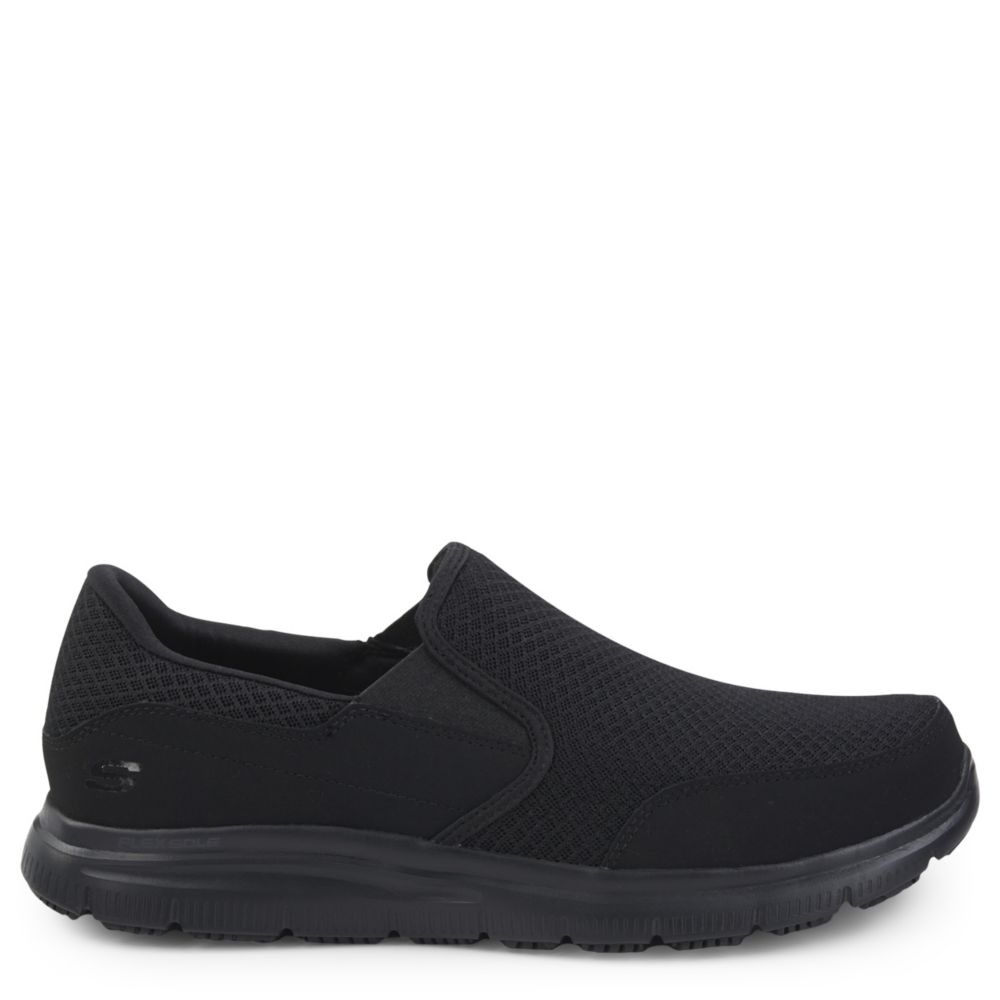 Skechers Men's Mcallen Slip Resistant Work Shoe  Work Safety Shoes - Black Size 13.5M