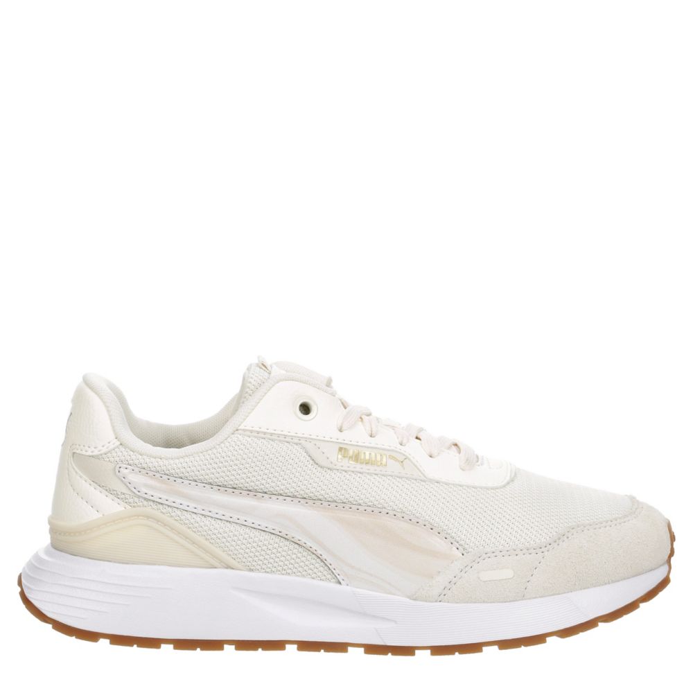 Puma Womens Runtamed Plus Marble Sneaker  Running Sneakers - Off White Size 7.5M