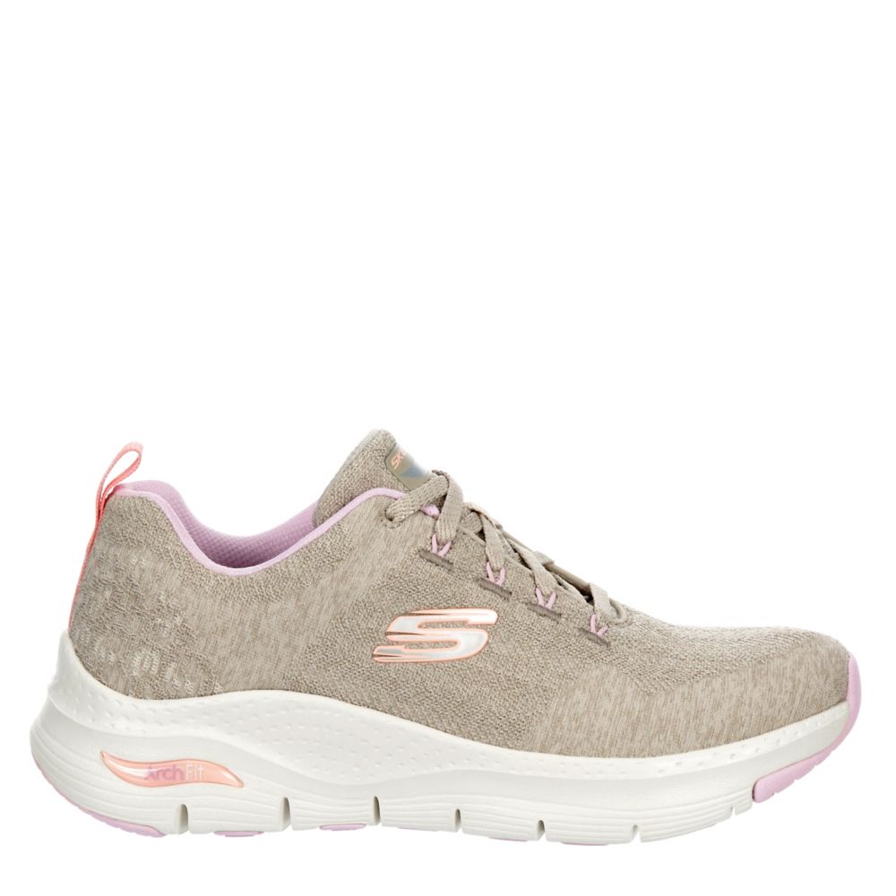 Skechers Womens Arch Fit Running Shoe  - Taupe Size 4M