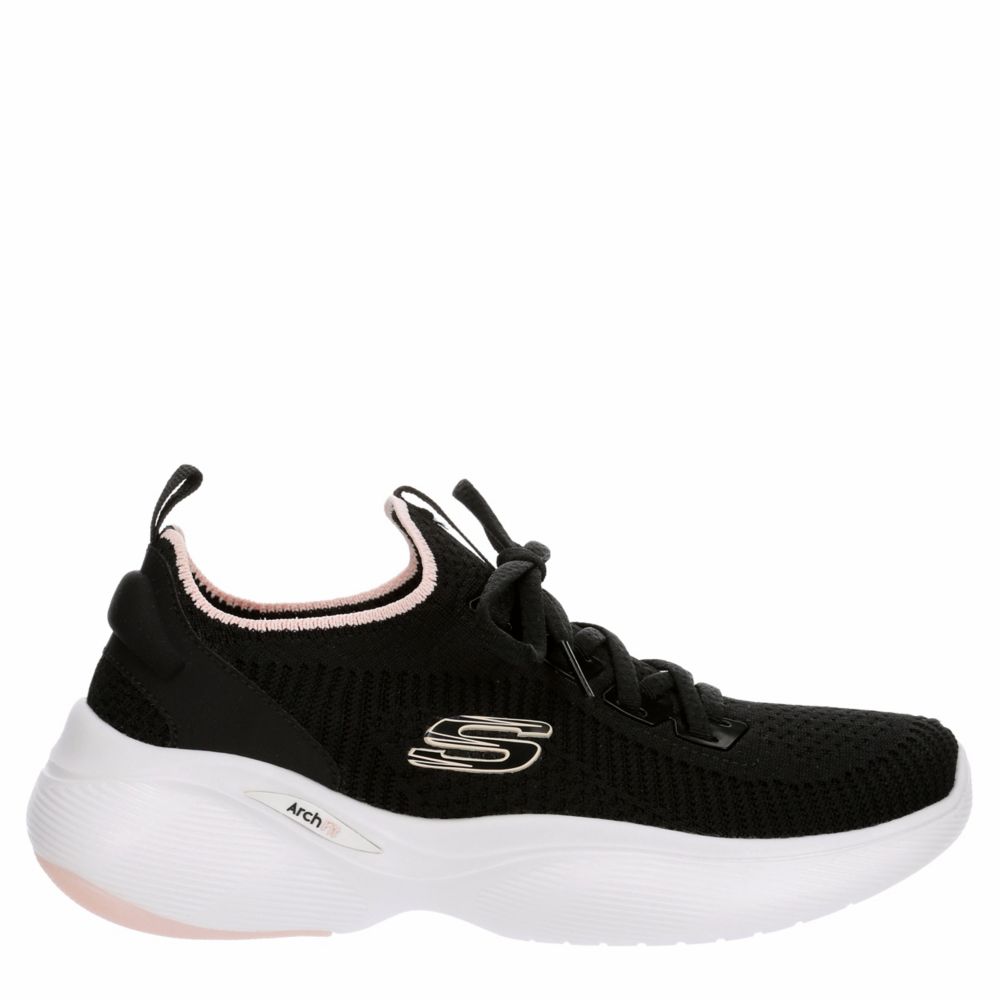 Skechers Womens Arch Fit Infinity Running Shoe  - Black Size 4M