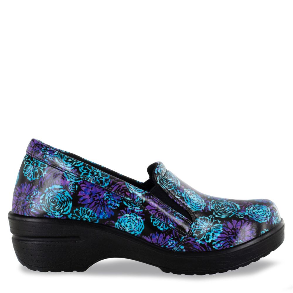 Easy Works Womens Leeza Slip Resistant Work Shoe  Work Safety Shoes - Purple Size 8W