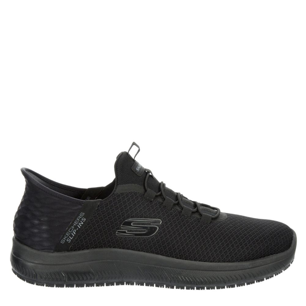 Skechers Men's Slip-Ins Summits Colsin Slip Resistant Work Shoe  Work Safety Shoes - Black Size 7.5M
