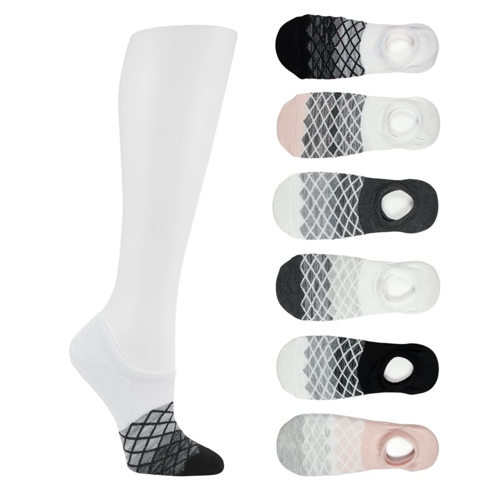 Sof Sole Womens Geo Diamond Liner Socks 6 Pairs