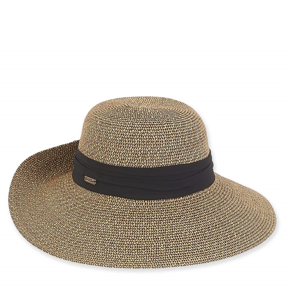 Sun N Sand Womens Paper Braid Hat With Chiffon Scarf