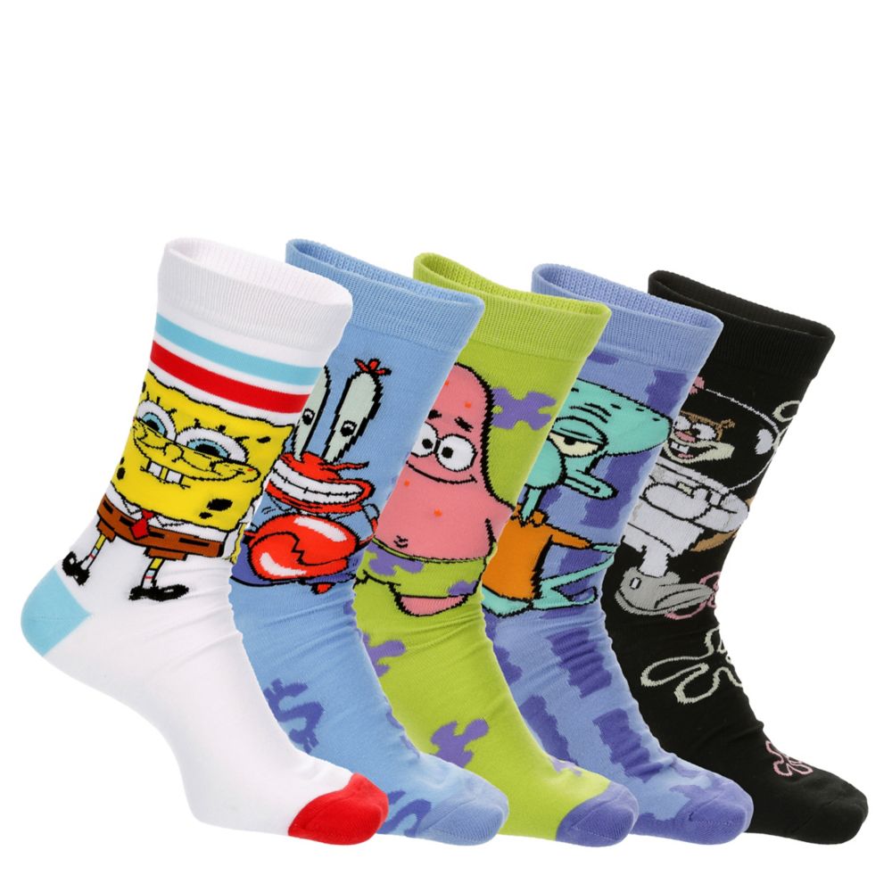 Spongebob Men's Crew Socks 5 Pairs