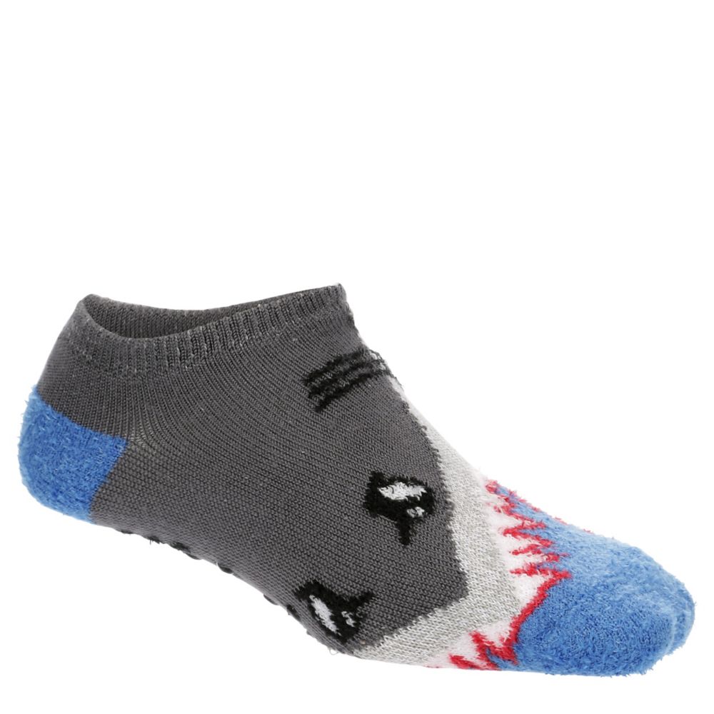 Fireside Boys Youth Shark No Show Slipper Sock 1 Pair Socks