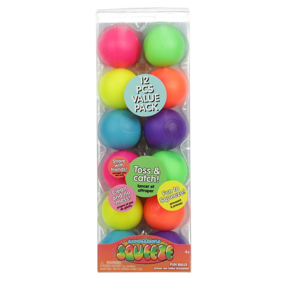 Pop Fidgets Unisex Neon Squeeze Balls 12 Pack