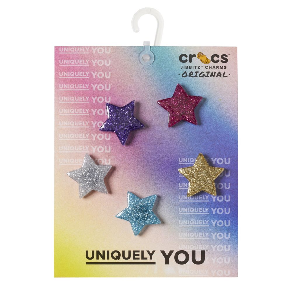 Crocs Unisex Icon Glitter Stars 5 Pack Jibbitz