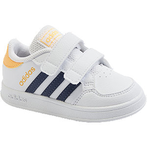 Biele detské tenisky na suchý zips Adidas Breaknet I