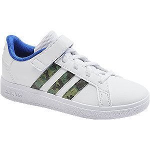 Biele tenisky na suchý zips Adidas Grand Court 2.0 EL K