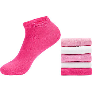 Bielo-ružové ponožky – 5 párov