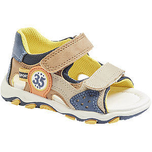 Hnědo-modré dětské sandály na suchý zip Bobbi-shoes