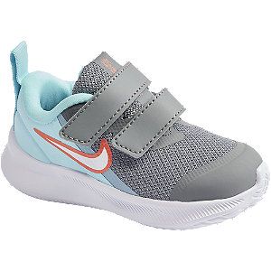 Sivo-modré detské tenisky na suchý zips Nike Star Runner 3