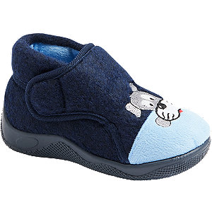 Tmavě modré dětské přezůvky na suchý zip Bobbie-Shoes
