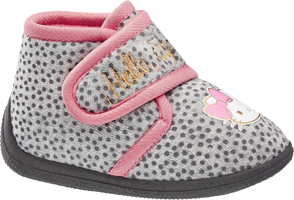 Hello Kitty Gri Pembe Ev Ayakkabısı