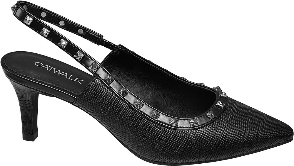 Czółenka - Czółenka damskie Catwalk czarne