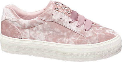 Catwalk Rózsaszín bársony sneaker