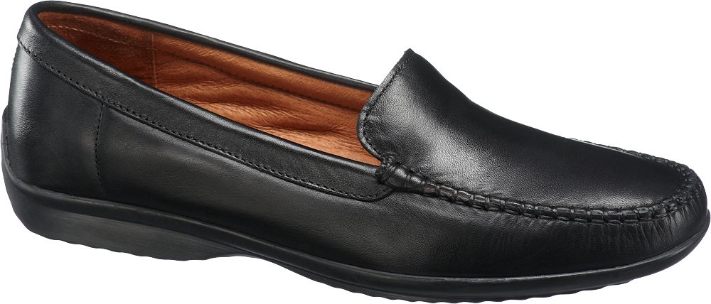 Easy street leder mocassin zwart