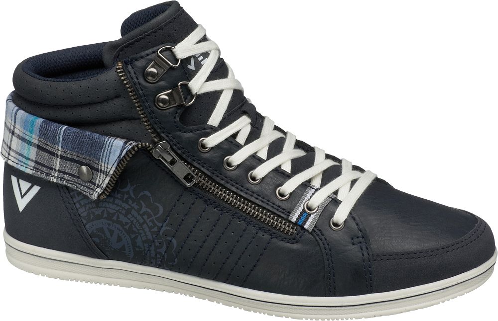 Venice sneaker met omslag blauw
