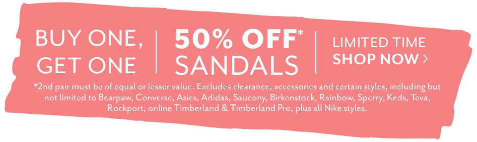 Buy One Get One 50% Off Sandals