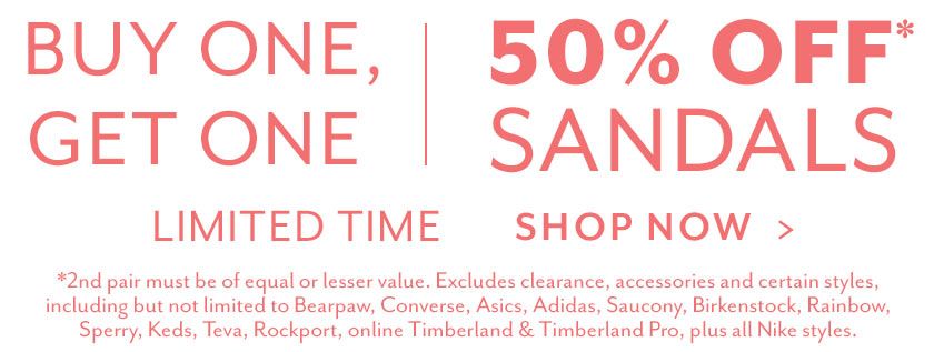 Buy One Get One 50% Off Sandals