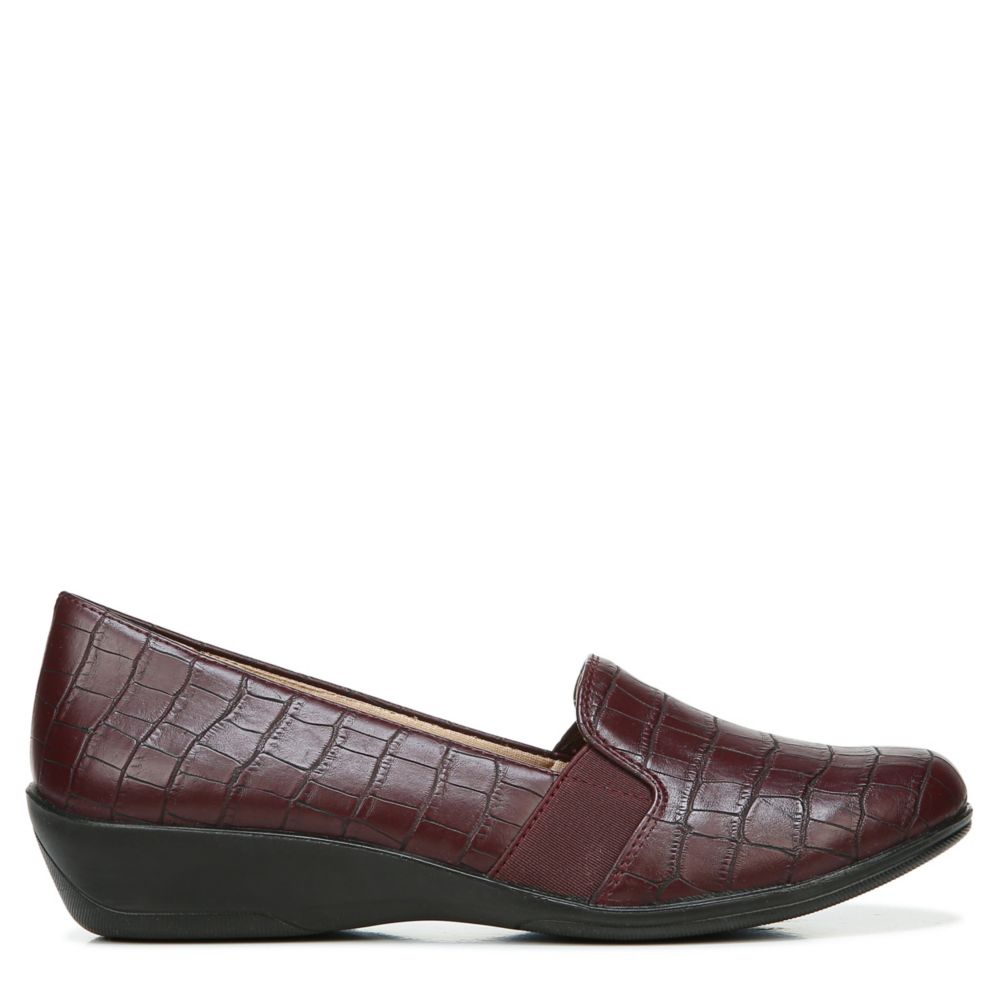 dark red loafers womens