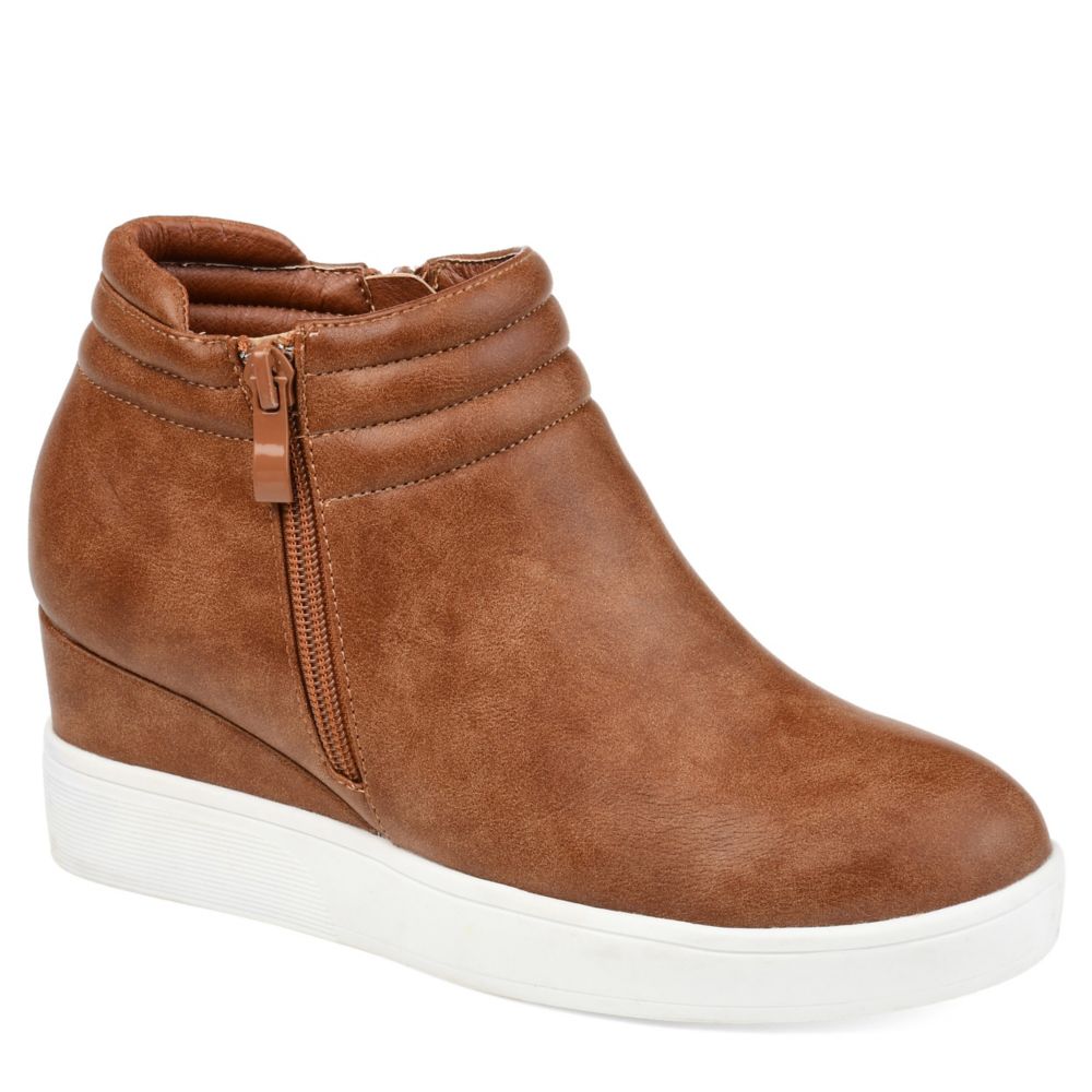 brown leather wedge sneaker