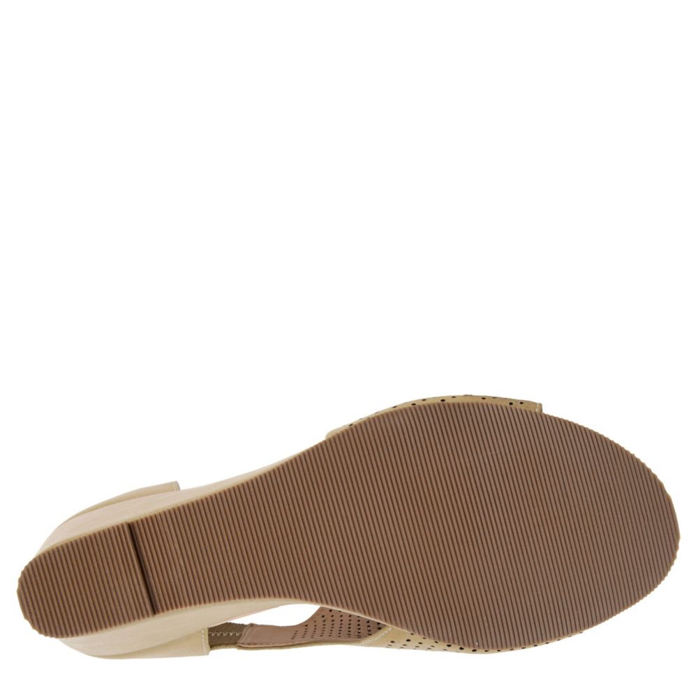 Taupe Womens Aretha Wedge Sandal | Journee Collection | Rack Room Shoes