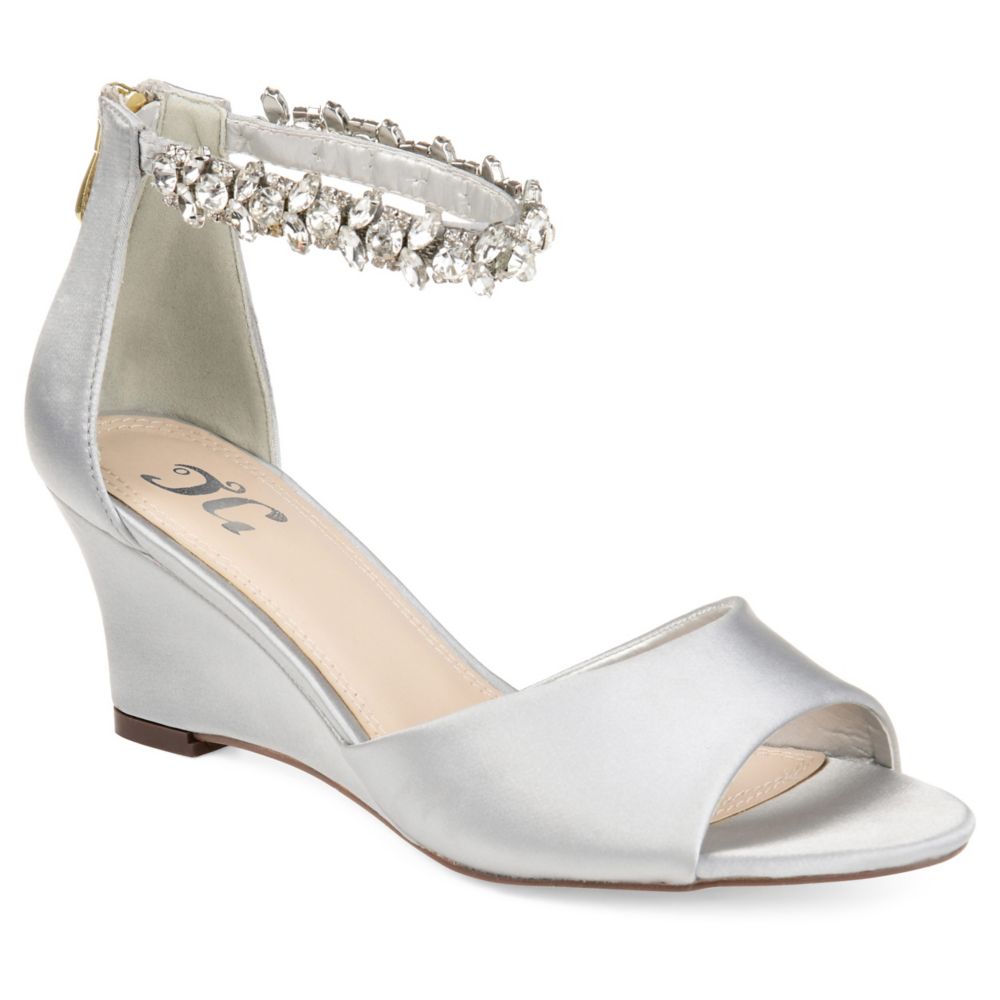 journee collection womens connor pumps zip open toe wedge heel