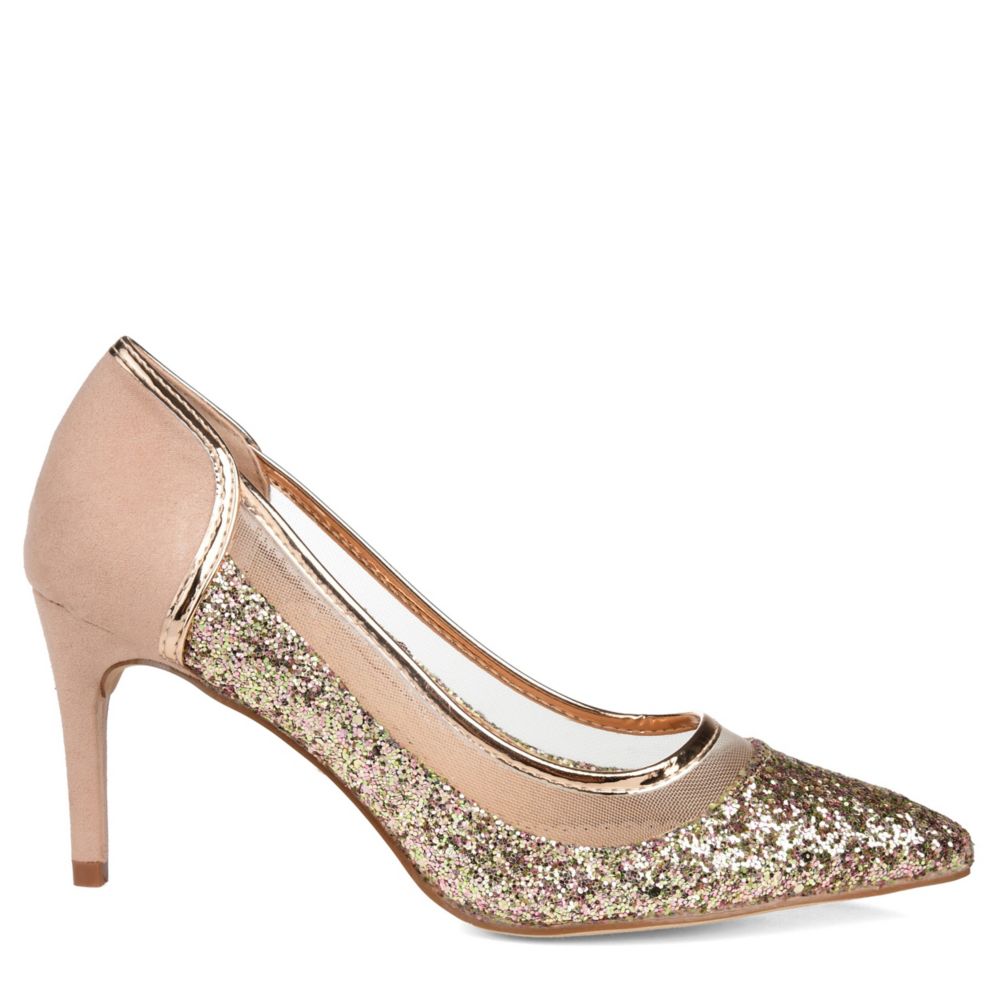 rose gold glittery pumps