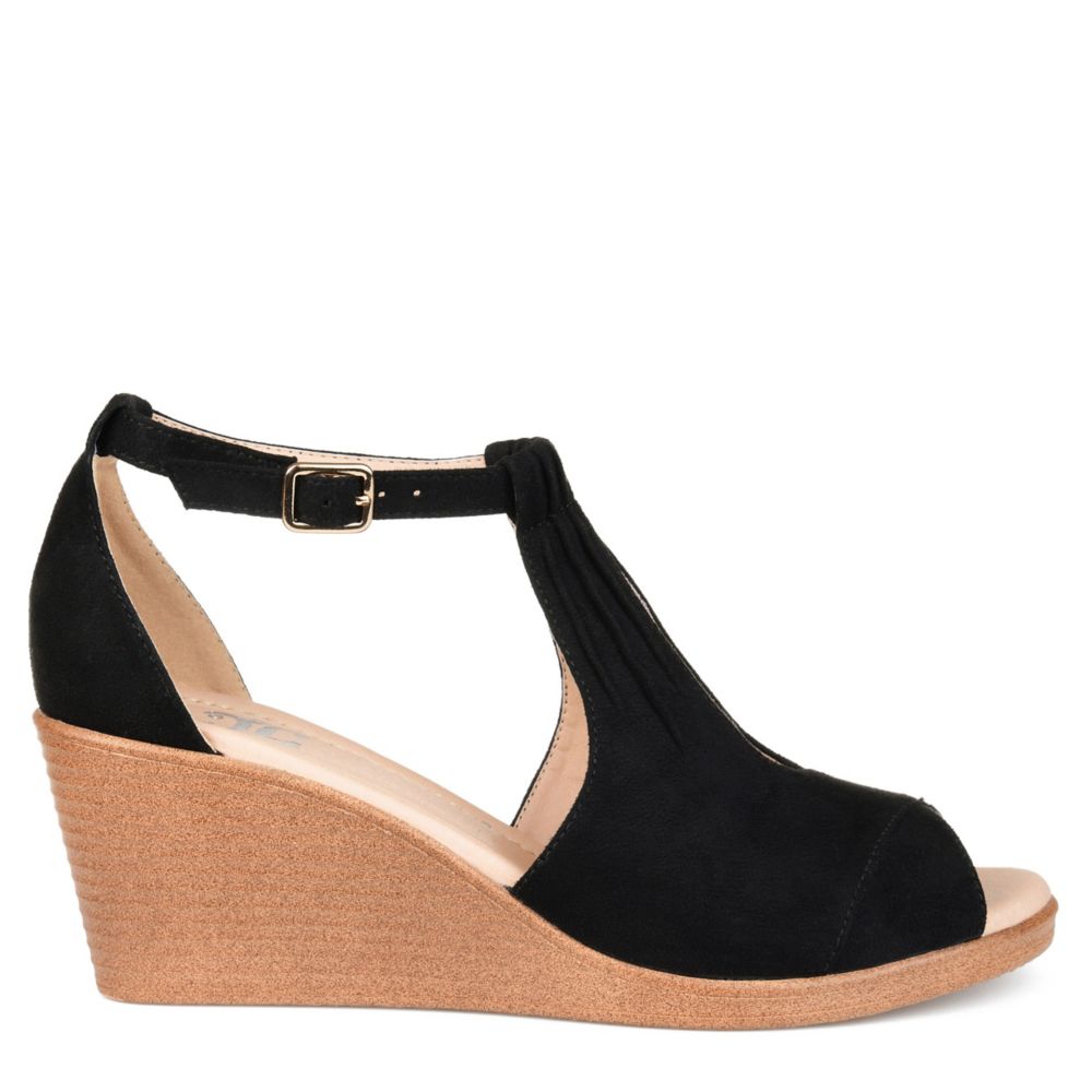 Black Journee Collection Womens Kedzie Wedge Sandal Rack Room Shoes