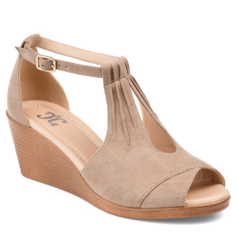 Journee Collection Womens Kedzie Wedge Sandal - Taupe