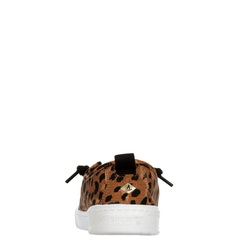 leopard sperry slip ons