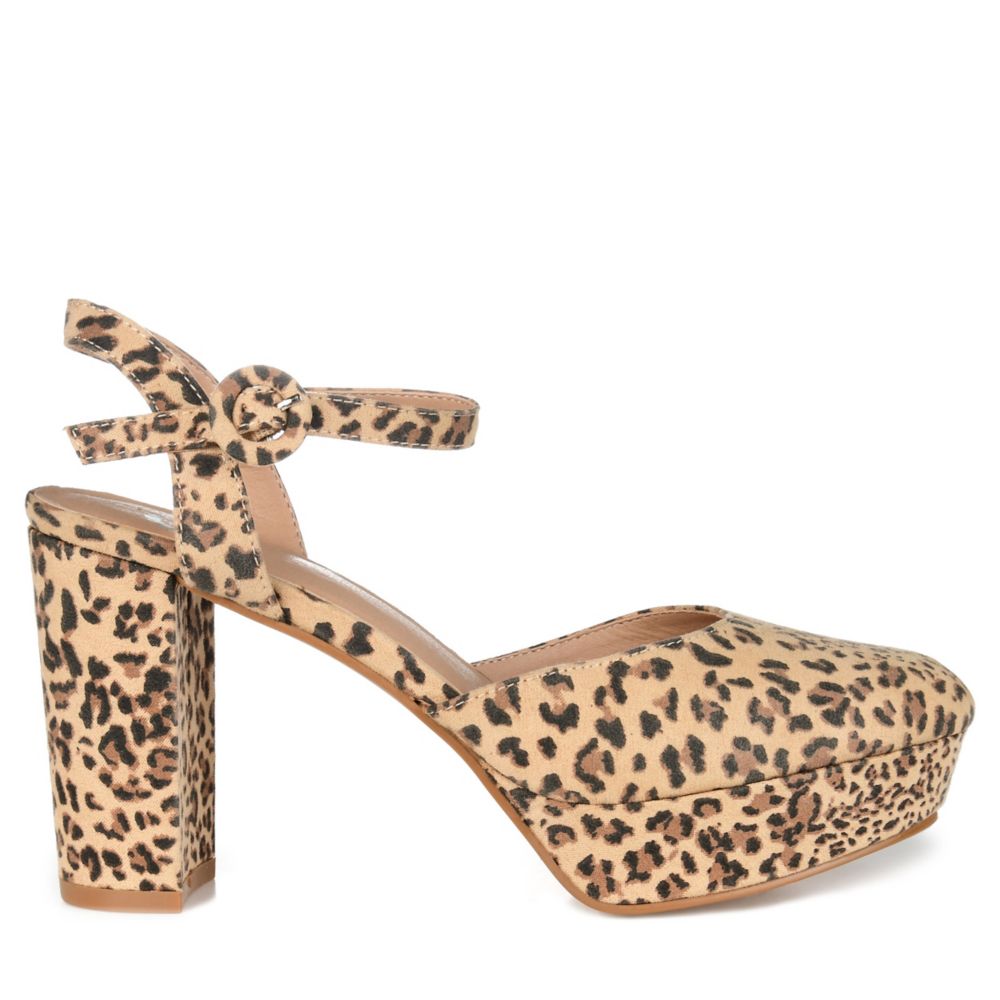 Leopard Journee Collection Womens Roslynn Platform Pump Rack Room Shoes