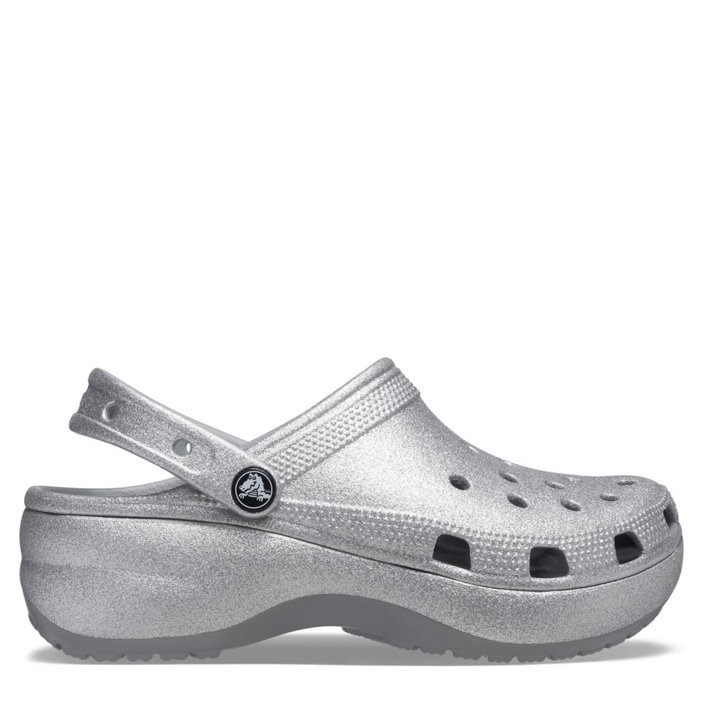 crocs platform glitter