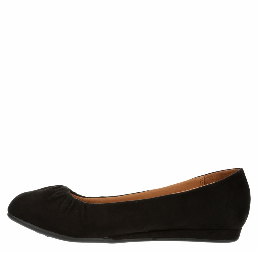 black suede ballet shoes