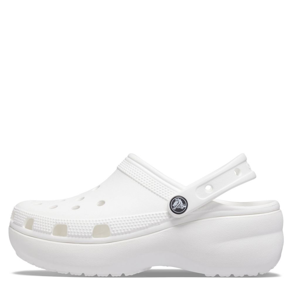 platform white crocs