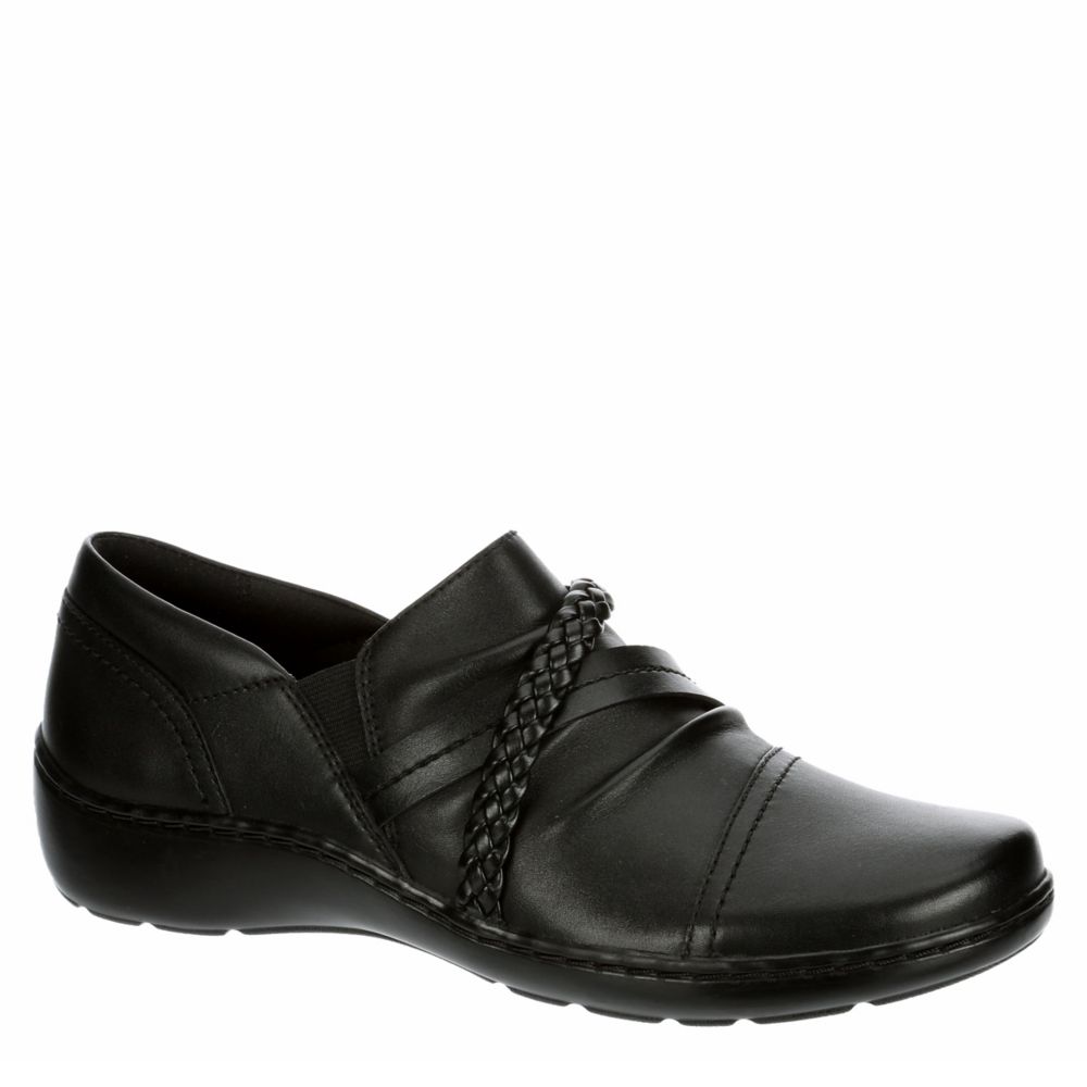 black clarks ladies shoes