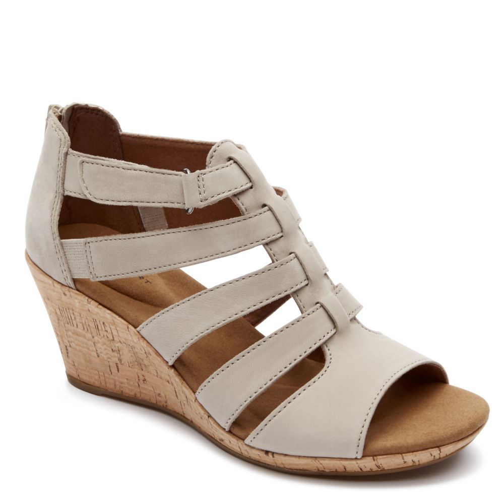 Taupe Womens Gladiator Sandal Wedges | Rack Room Shoes