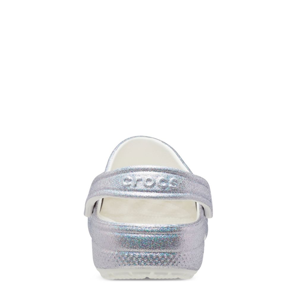 Crocband glitter clog on sale silver