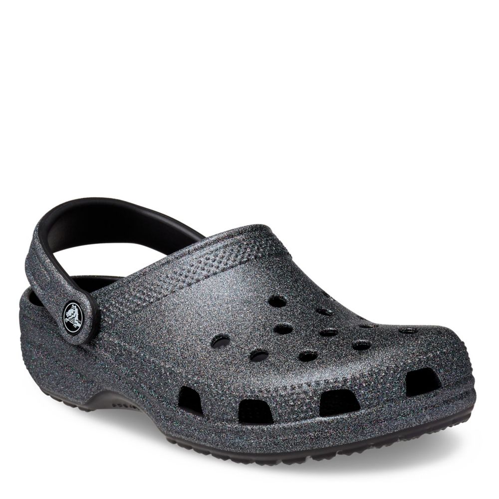 Black Glitter Crocs Womens Classic Clog | Sandals | Rack Room Shoes