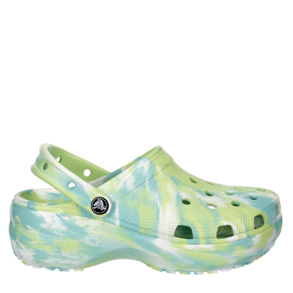 platform crocs green
