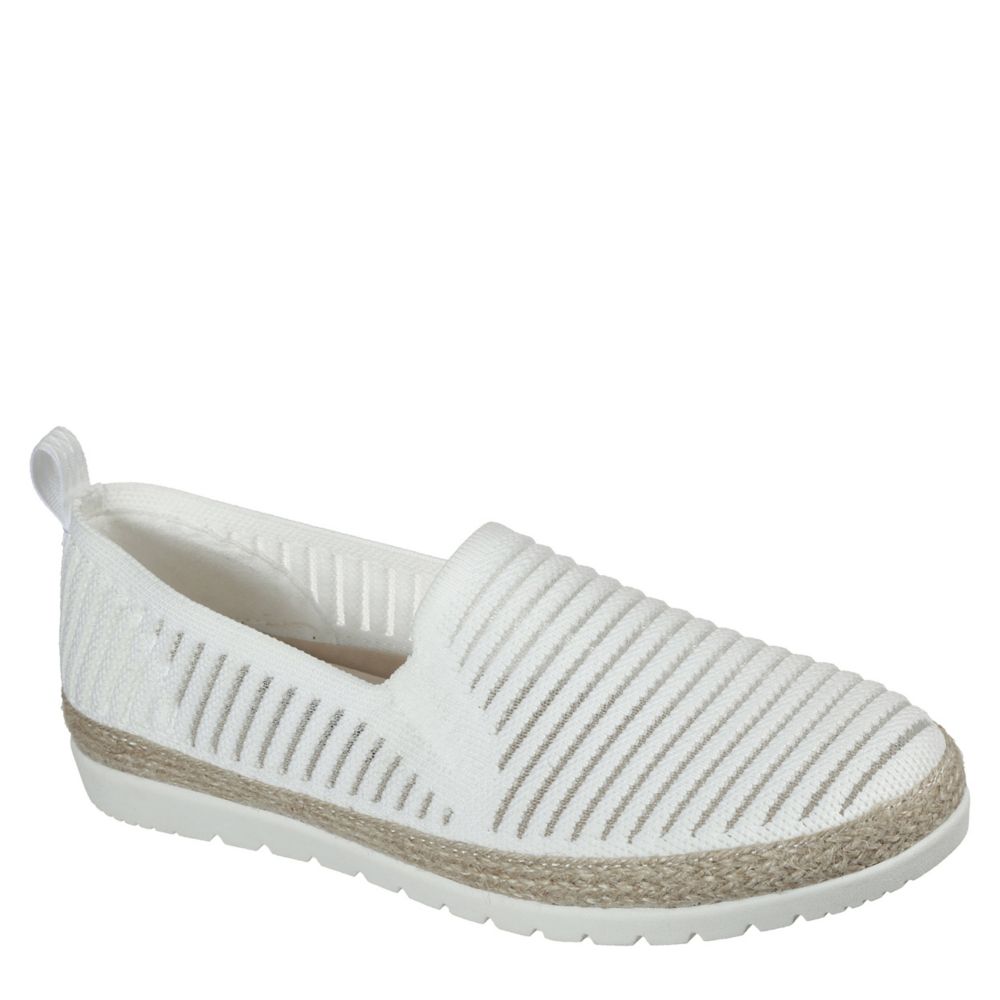 Ladies white outlet slip on skechers