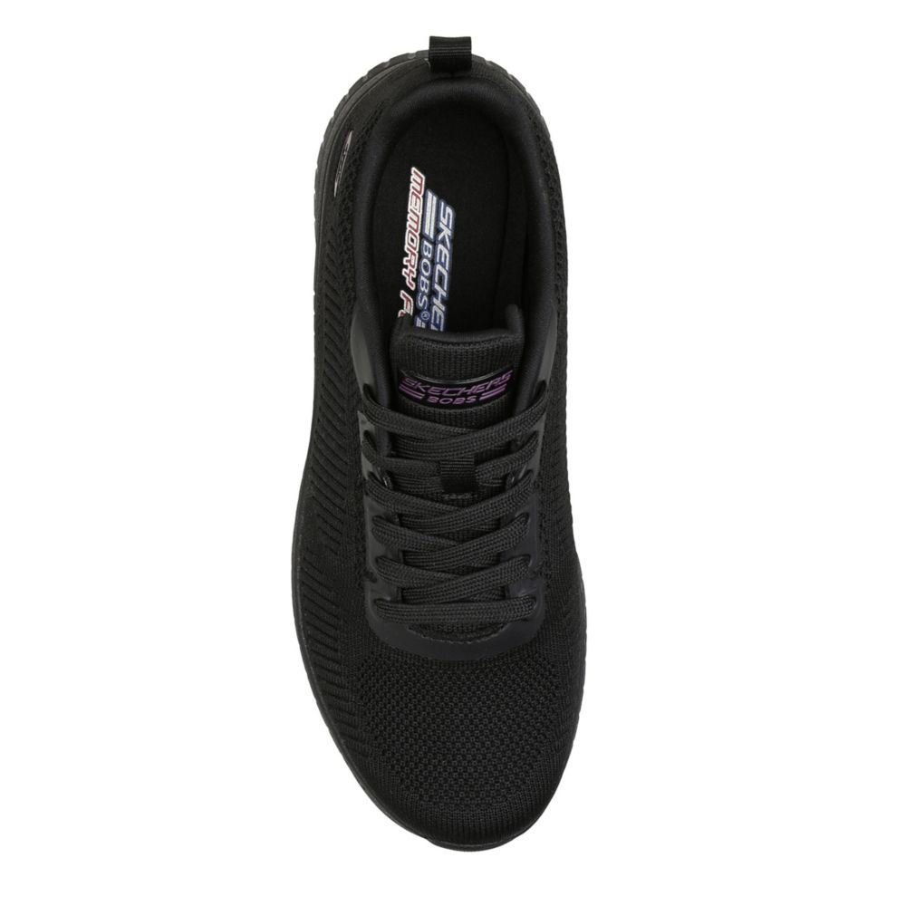 Skechers Womens Bobs Squad Chaos Face Off WIDE FIT Trainer - Black Black