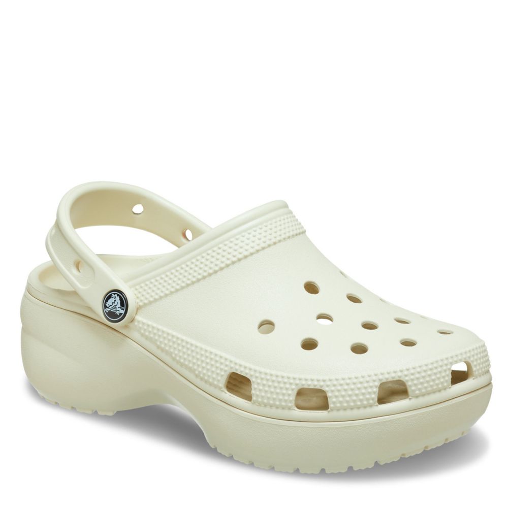 crocs classic platform clog bone