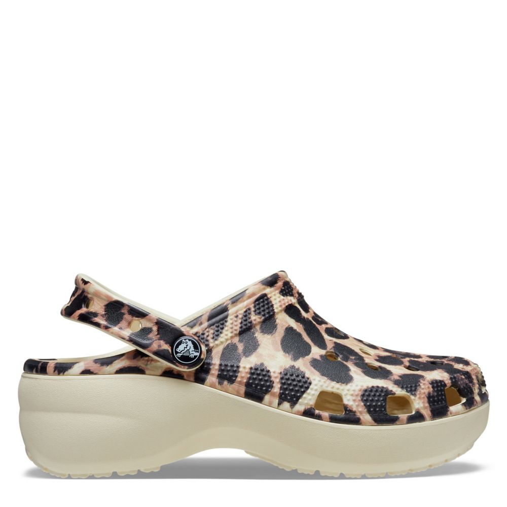 platform leopard crocs