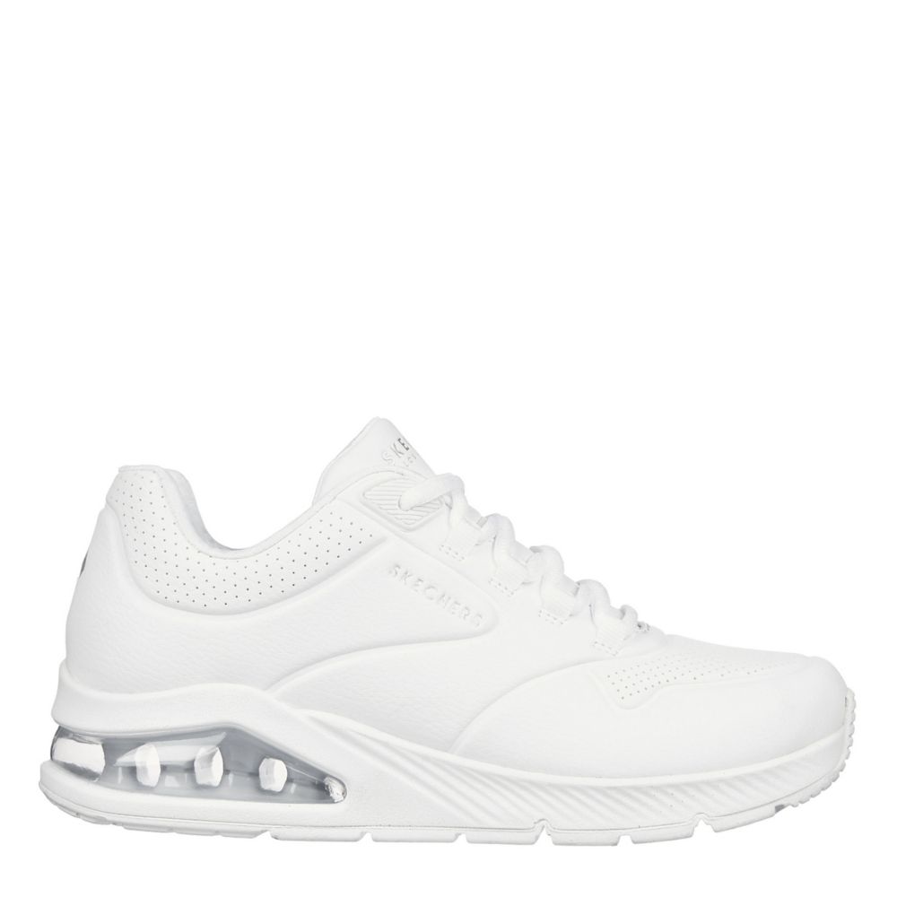 White discount skechers air