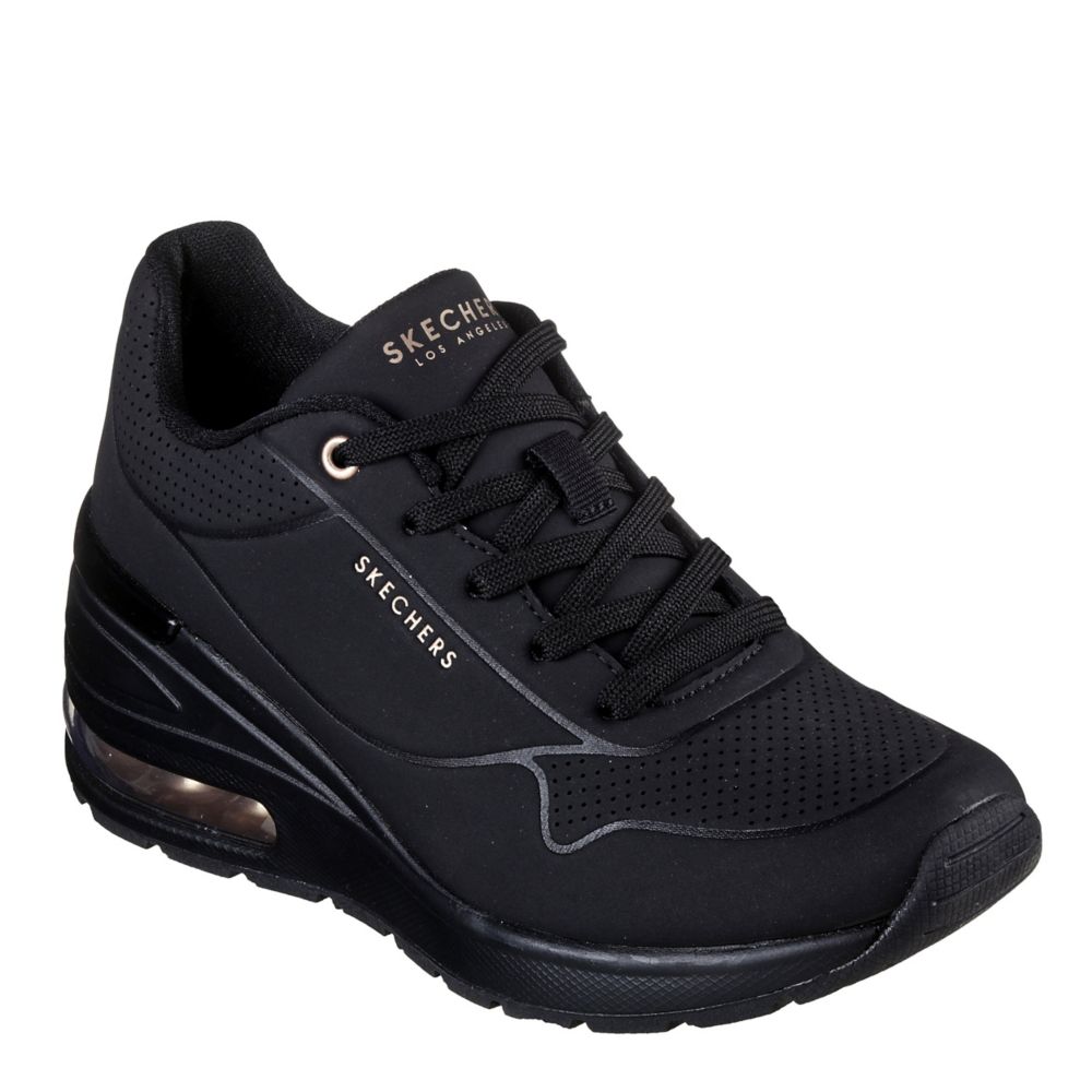 Skechers Women's Billion-Over The TOP Sneaker, Black